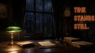 The Headmaster's Office 🕰️ Ticking Clock & Soft Rain for Reading | Dark Academia screenshot 5