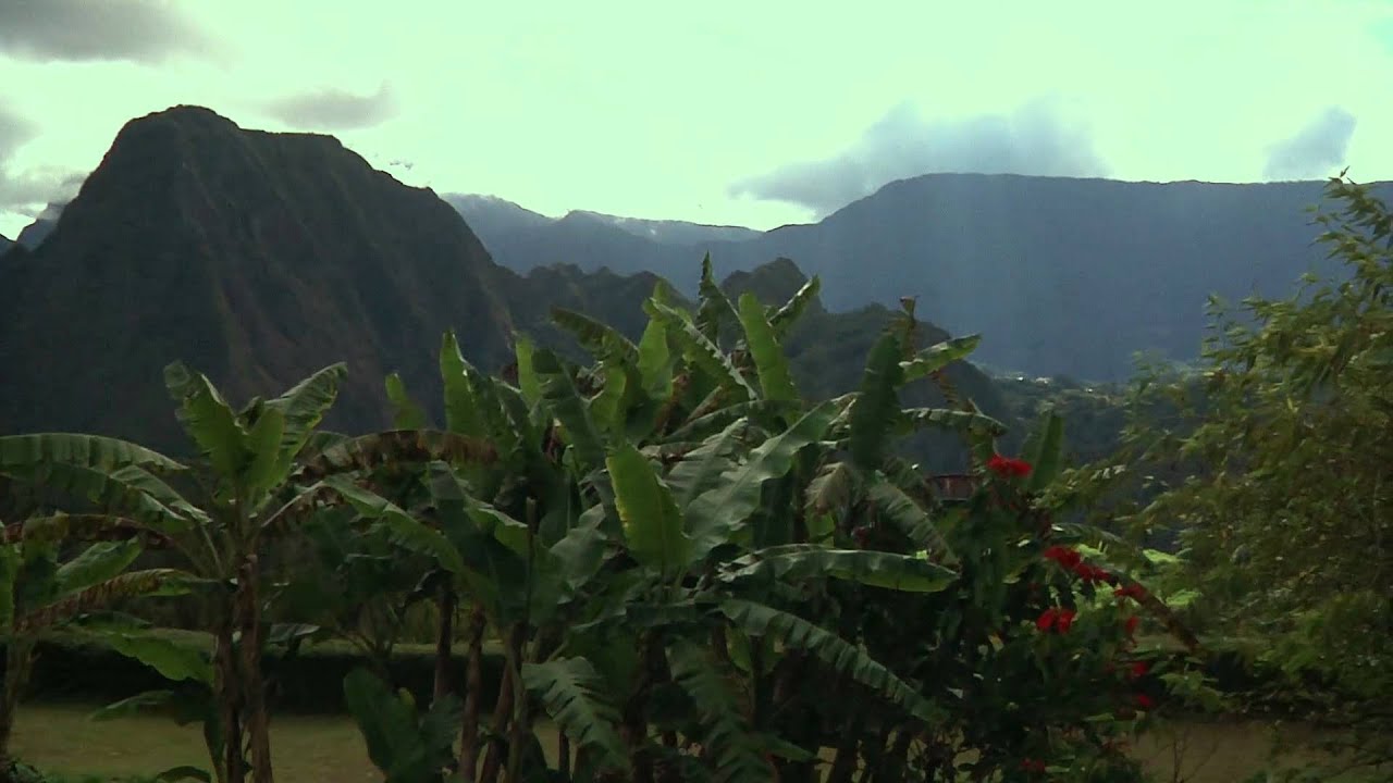 Waterfalls and mountains of Reunion