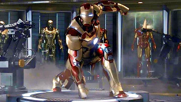 Iron Man 3 - Mark 42 Suit Up Scene - Movie CLIP HD