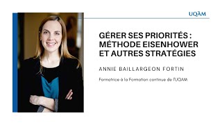 Formation continue: «Gérer ses priorités : méthode Eisenhower et autres stratégies»