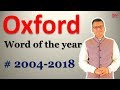 Word Of The Year By Oxford Dictionary List From 2004 To 2018