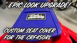 Totally changing the look of the Honda CRF450RL with ONE simple item! Custom seat cover install!
