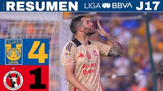 Tigres 4-1 Tijuana, goleaeda en el Volcán / J17 CL24