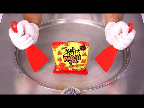 How to Make SOUR PATCH KIDS STRAWBERRY Ice Cream Rolls 