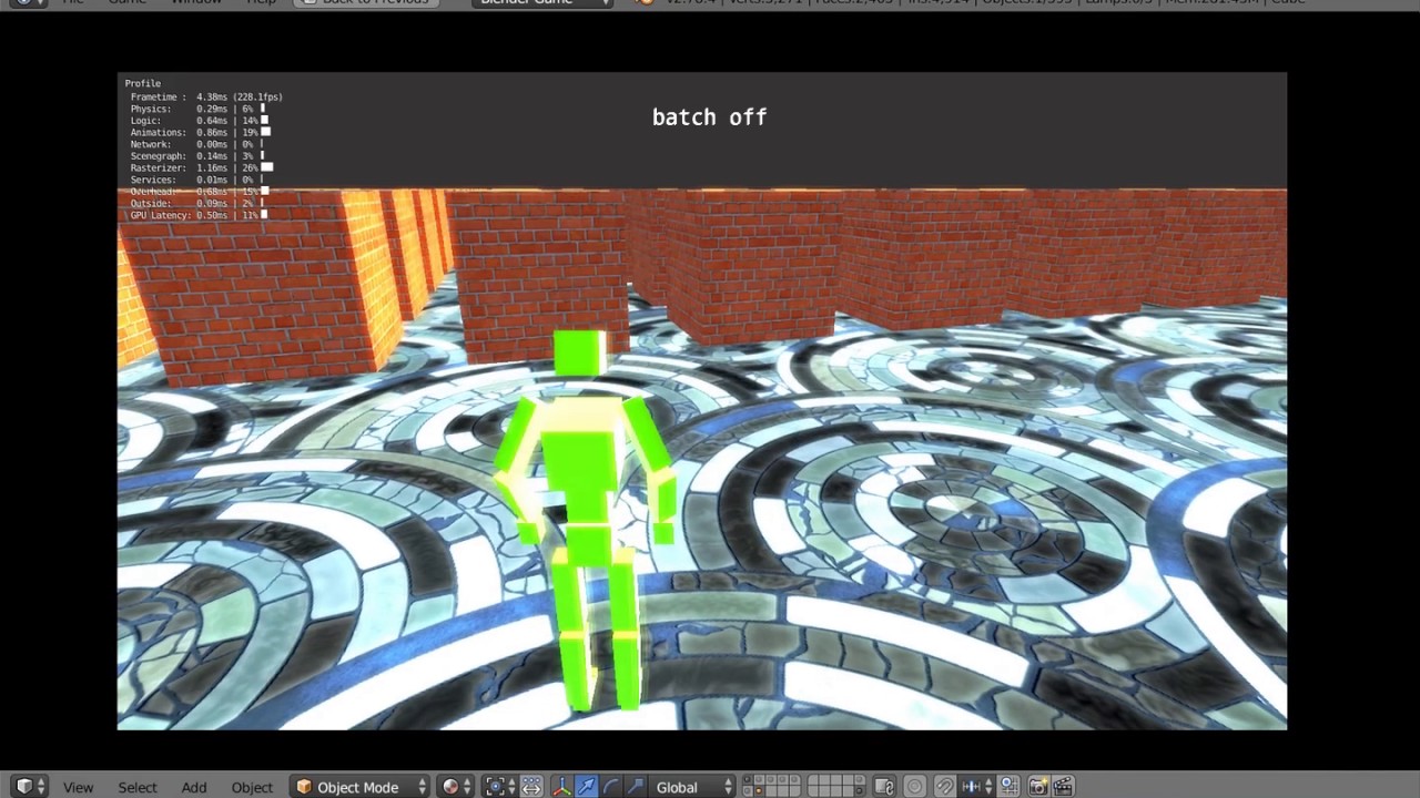 UPBGE feature: Mesh batching