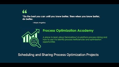 Process Optimization Academy - Scheduling, Sharing, and Collaborating