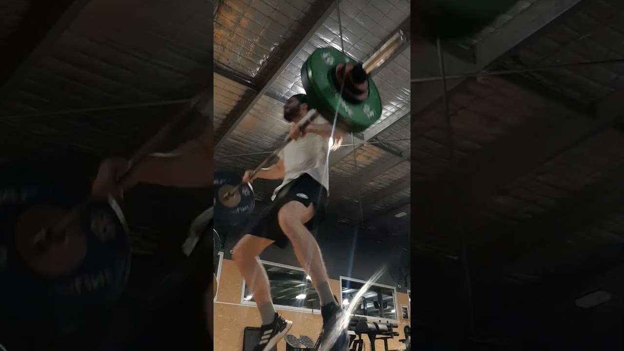 87.5kg pause above knee power clean x 3