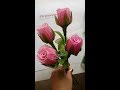 ดอกกุหลาบผ้าใยบัว how to make nylon flower (rose) by FB: ployandpoom(ผ้าใยบัว)