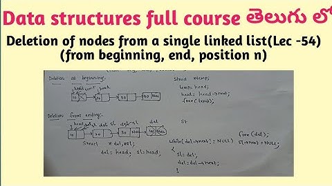 Deletion of nodes from single linked list | from beginning from ending from specified position