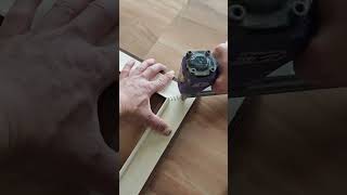 the process of installing a series of boards on the outer frame of a building door #construction