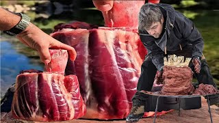 картинка: Великое мясное приготовление на природе