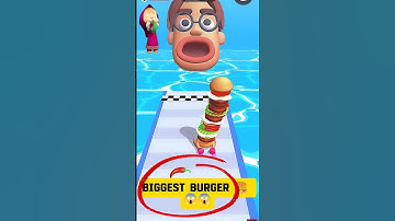 CAN YOU STACK THE BIGGEST BURGER? 🍔😱"-fun race 3d #shorts