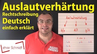 Auslautverhärtung d/t -  b/p - g/k - Deutsch - Rechtschreibung | Lehrerschmidt - einfach erklärt Resimi