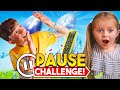 PAUSE CHALLENGE With My 5 YEAR OLD SISTER!!! *INTENSE*