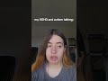 my autism and adhd talking | mental health AuDHD ADHD #mentalhealth #autism #adhd #funny #shorts