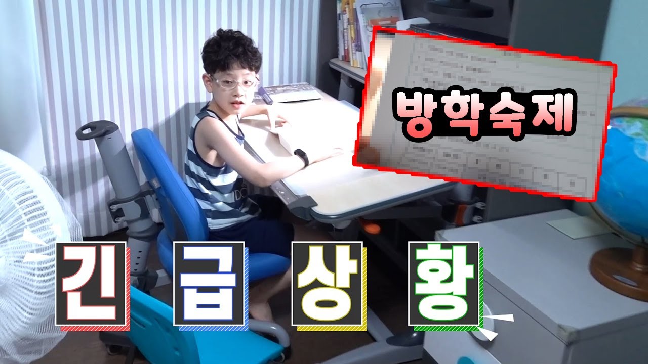 개학 전날 방학 숙제를 알게 됐어요 ㄷㄷ 그리고 학교를 못가요 ㅠㅠ 흔한 가족 일상 브이로그 | 뉴욕이네