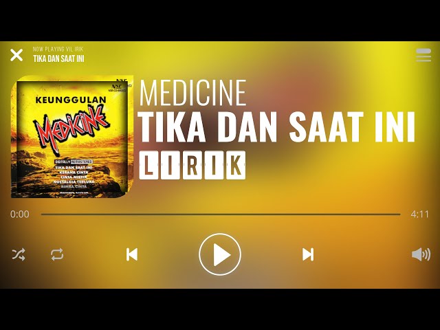 Medicine - Tika Dan Saat Ini [Lirik] class=