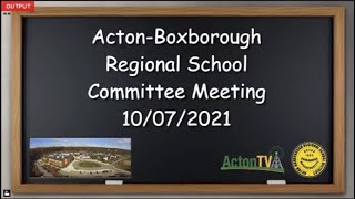 Acton Boxborough Regional School Committee Meeting 10/07/21