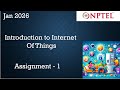 NPTEL Introduction to Internet Of Things Assignment 1 Week 1 | Jan 2026
