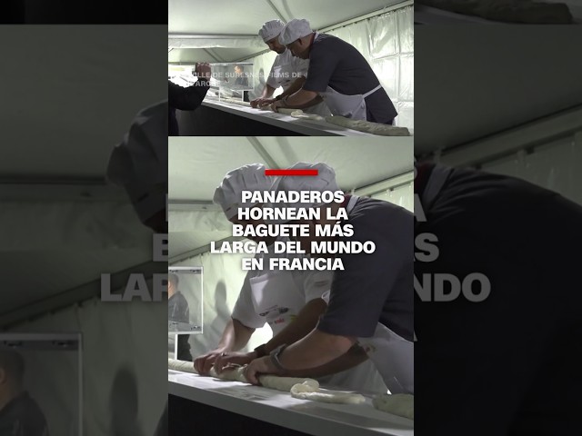 Panaderos hornean la Baguete más larga del mundo en Francia