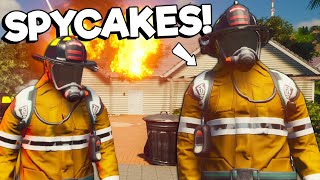 Spycakes & I Became Firefighters & Put Out House Fires!  Firefighting Simulator Multiplayer