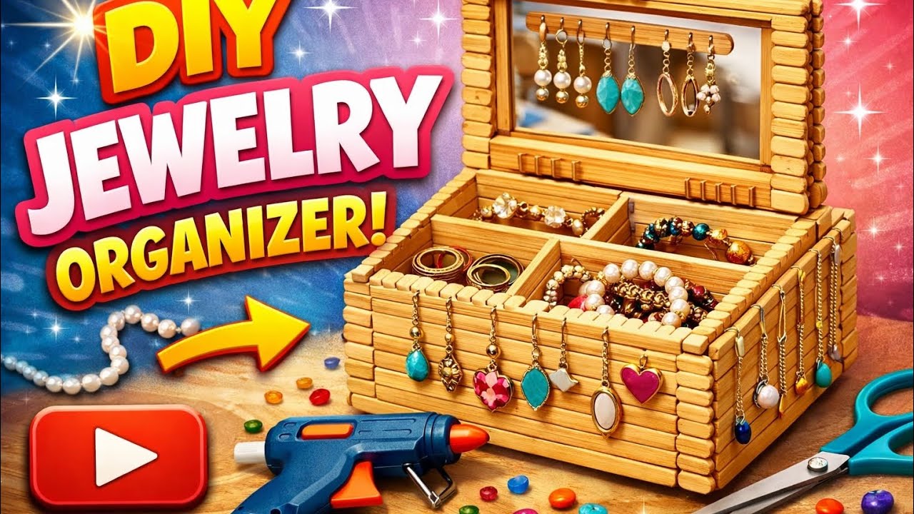 Diy jewelry organizer by the help of popstick|jewellery holder 😁