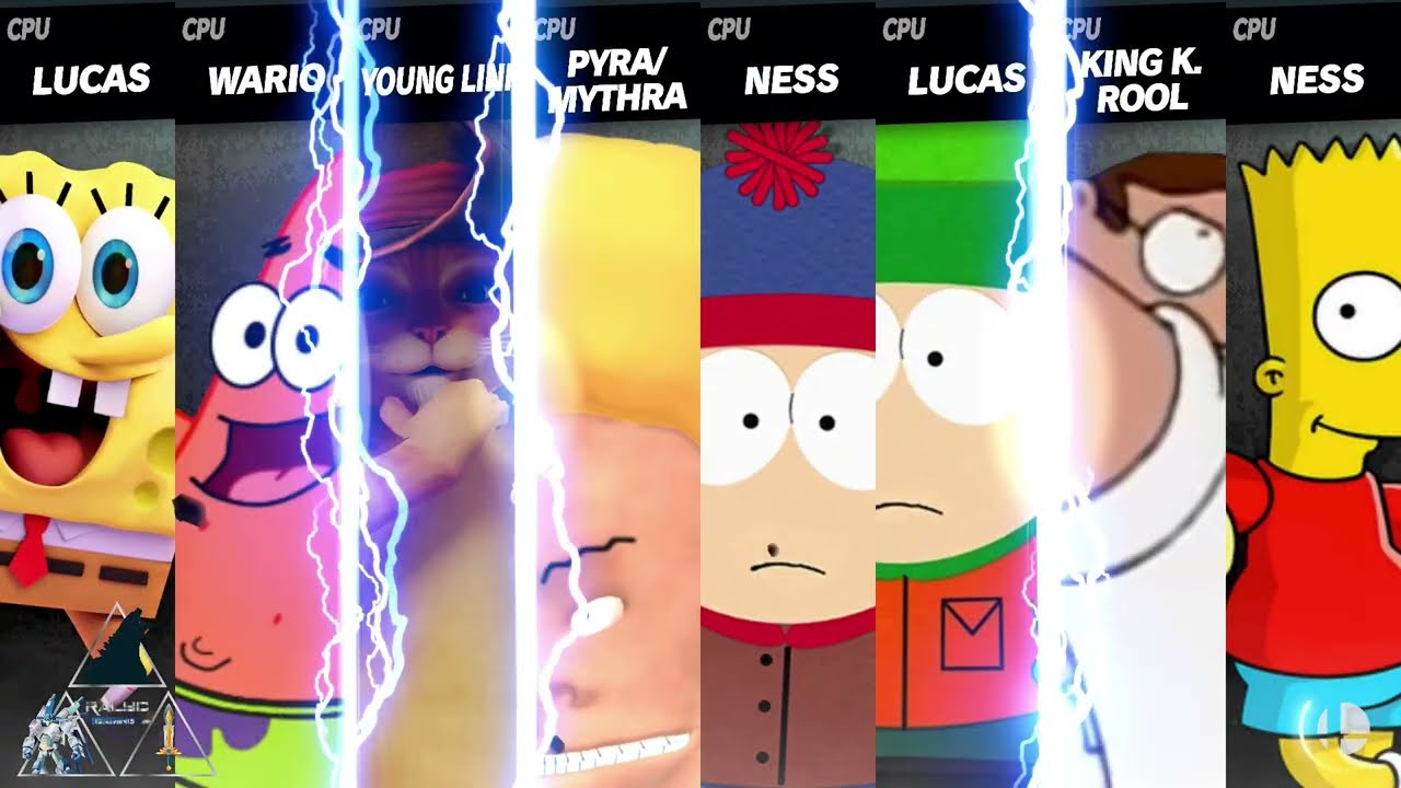 SpongeBob vs Patrick vs Puss in Boots vs Beavis & Butt-Head vs Stan vs Kyle vs Peter vs Bart