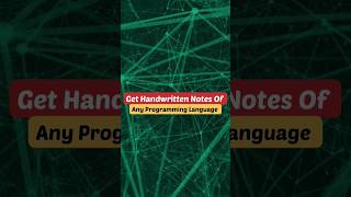 Get Handwritten Notes Of Any Programming Language #shorts #programming #notesforstudy #study #coding