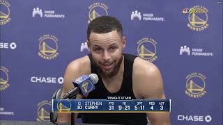 Steph Curry Postgame Interview | Golden State Warriors lose to Minnesota Timberwolves 114-110