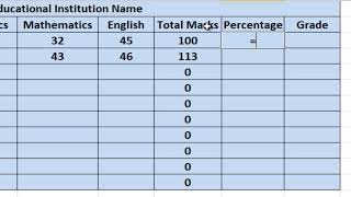 Create Mark sheet in excel  Part 1 of 2