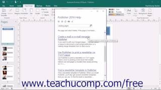 Publisher 2016 Tutorial Using Publisher Help Microsoft Training screenshot 2