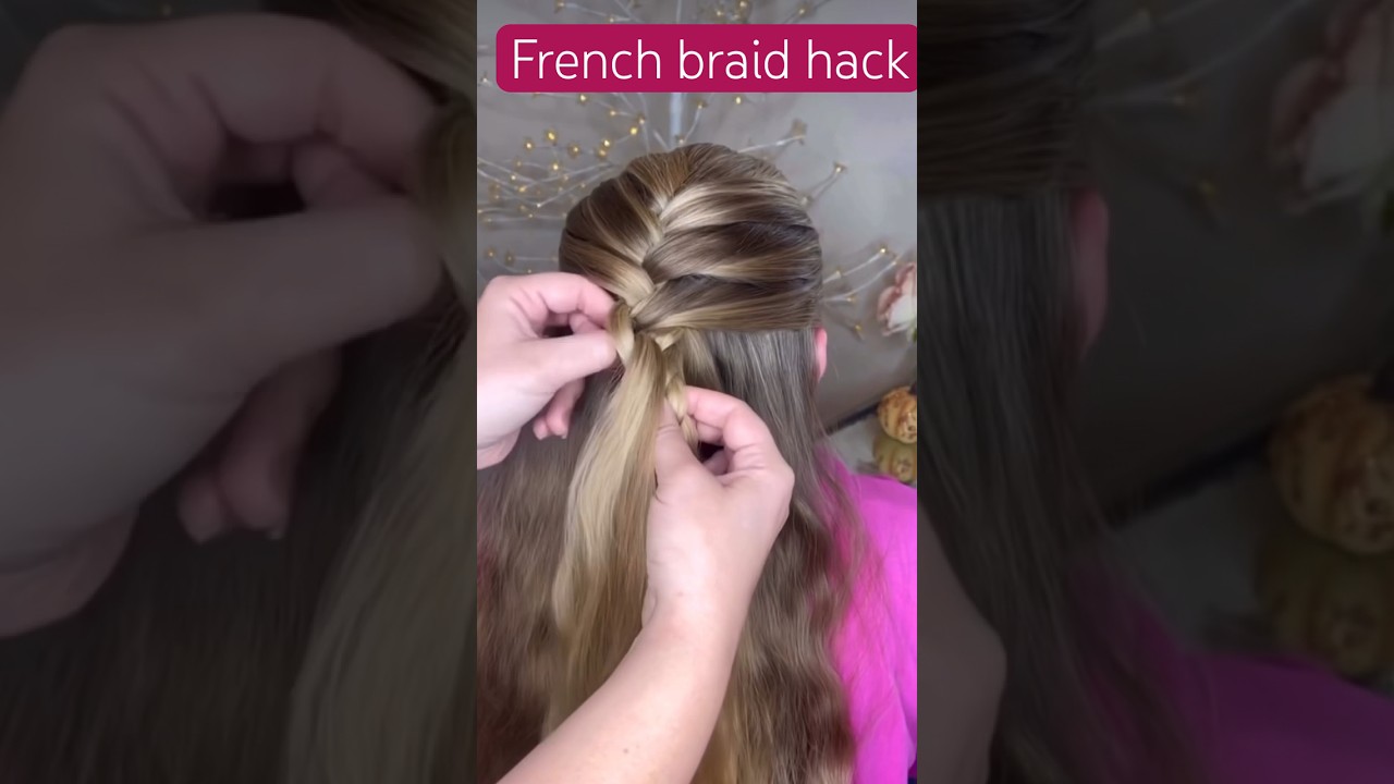 French braid hack/french tail/hairstyle fashion girl hairstyle makeup hairstyletutorial 