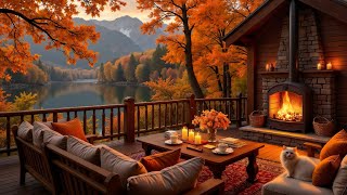 Cozy Autumn Lakeside Porch Ambience 🍁🔥 Soft Piano & Crackling Fireplace Sounds for Study and Relax screenshot 5