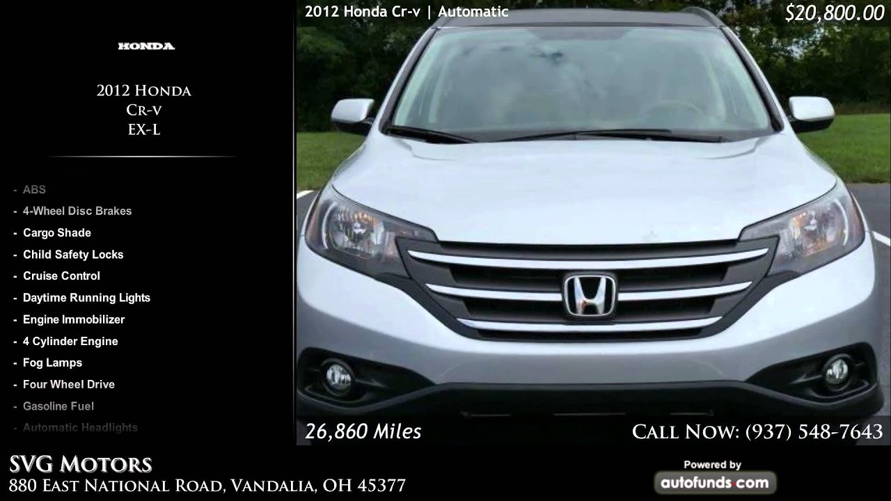 Used 2012 Honda Crv SVG Motors, Vandalia, OH YouTube