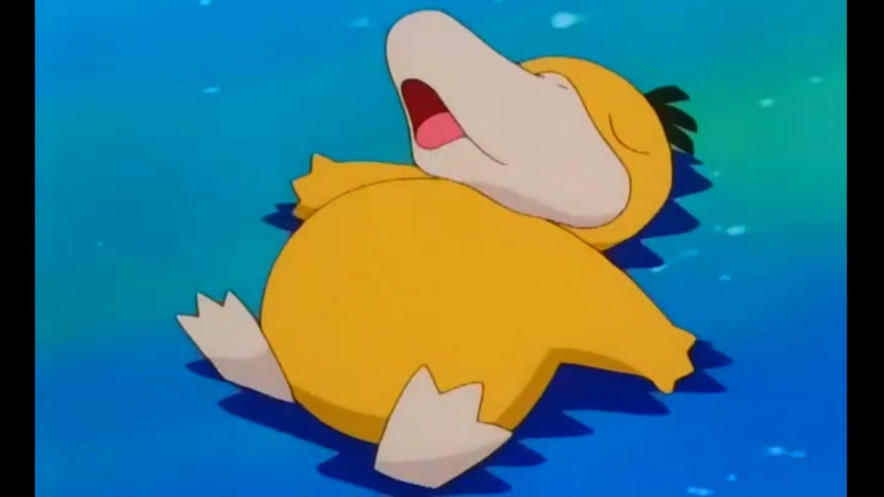 Misty's psyduck sleeping on the water YouTube