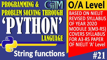 # 21 Chapter - 6 String Functions O Level | A Level|GIITM