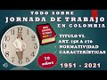 JORNADA DE TRABAJO EN COLOMBIA 2021_2.  CÓDIGO SUSTANTIVO DEL TRABAJO 70 AÑOS.