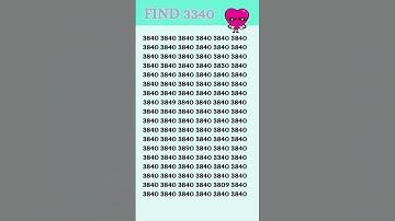 Can You Find 3340? 🔍🧠 #puzzle #challengeyoureyes