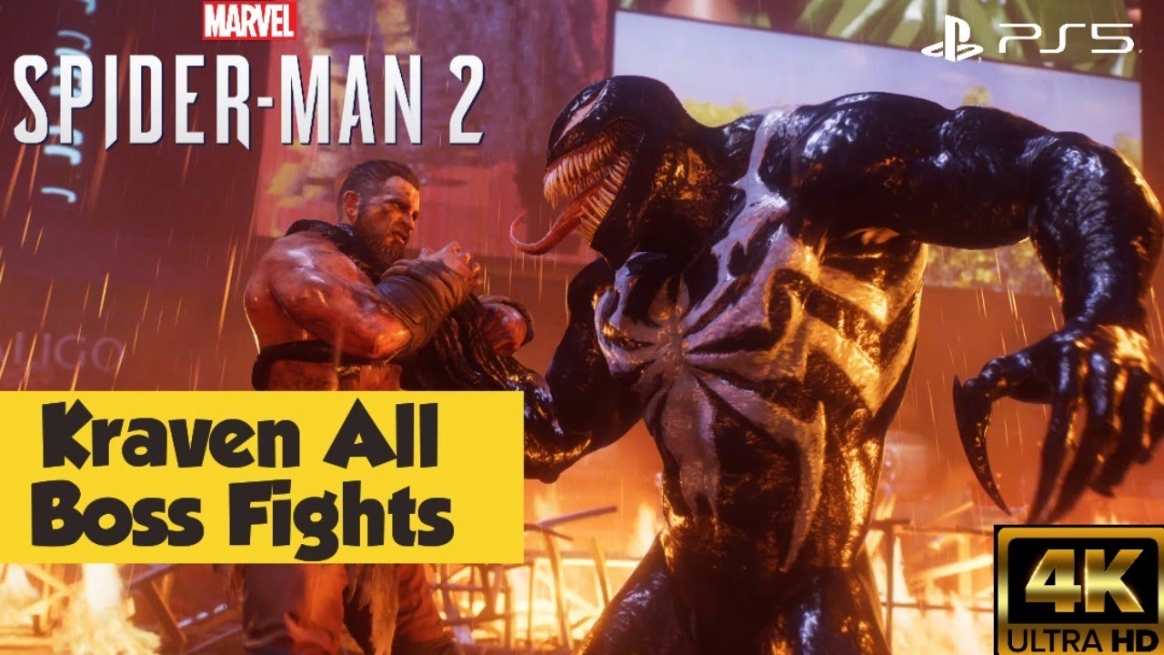 Kraven All Boss Fights | Marvel's Spider-Man 2 | 4K Gameplay | PS5 ...
