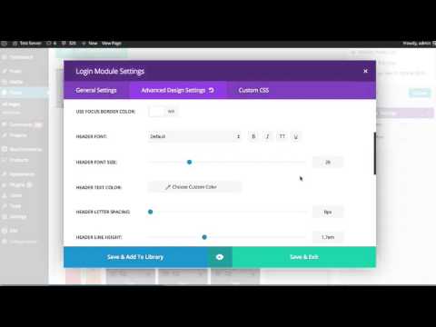 Divi Builder Login Module