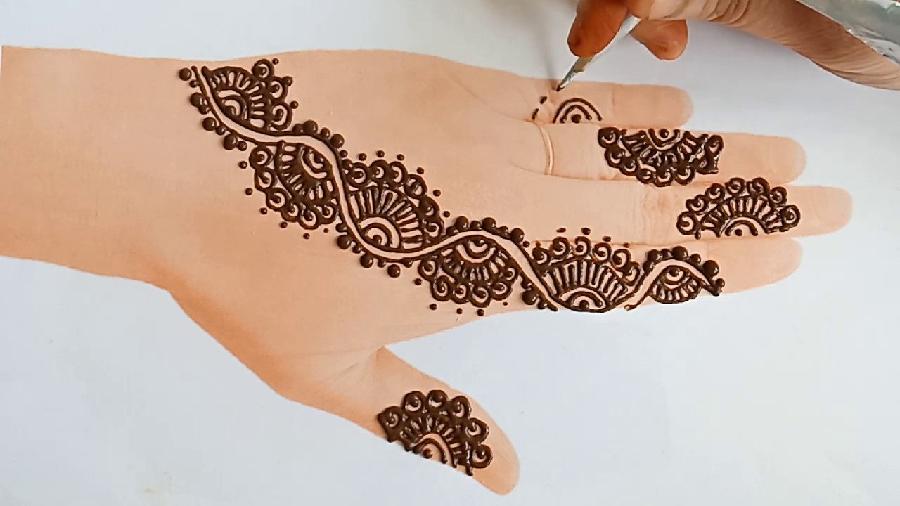 Latest simple cute easy henna mehndi design - tattoo for back hands ...