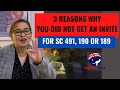3 REASONS WHY YOU ARE NOT INVITED FOR SUBCLASS 491, 190, OR 189 VISA