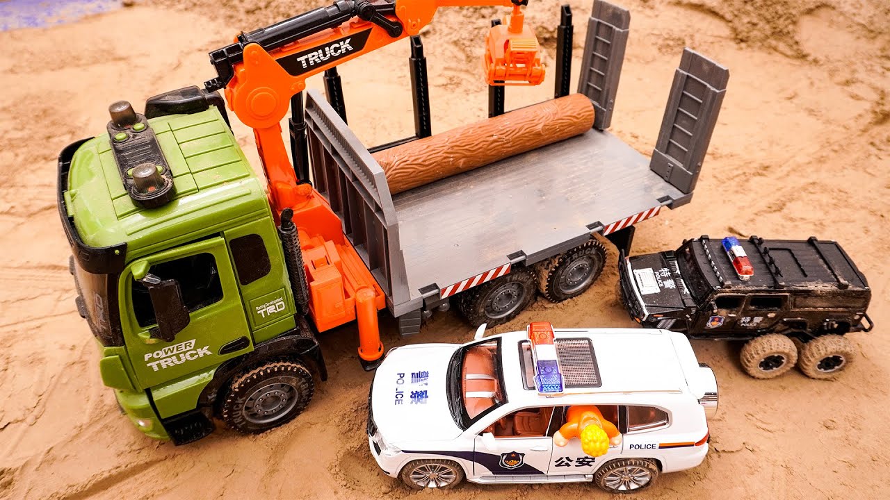 Engineering Vehicle Story: Excavator helps Police car to catch the thief.