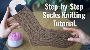 How To Knit Socks - Step by Step Free Tutorial 🧦  Braidy Ribbed Socks (Beginner Friendly)
