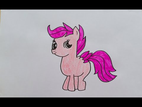 Học Vẽ Và Tô Màu Ngựa Pony 😳😍🦄How to Draw a pony