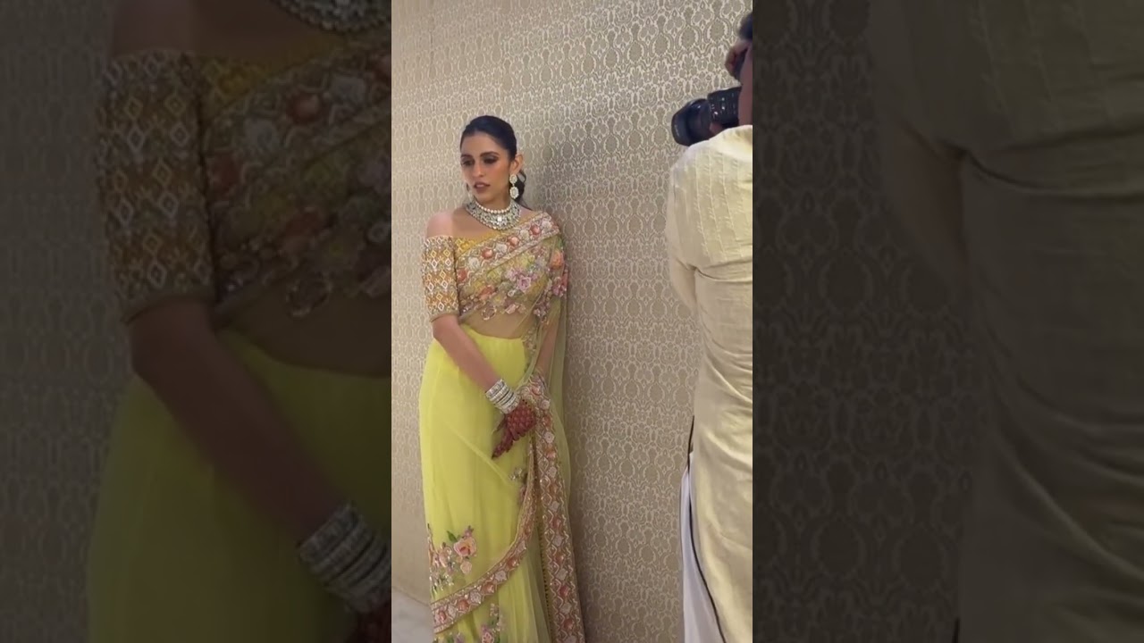 Shloka Mehta Radiates Elegance in a Simple Yellow Saree 🌼✨ | Ambani Family Grace