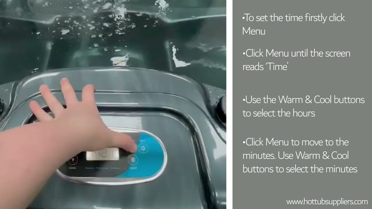 Hot Tub Suppliers Guide To Setting The Time On The Balboa TP500S Top Panel