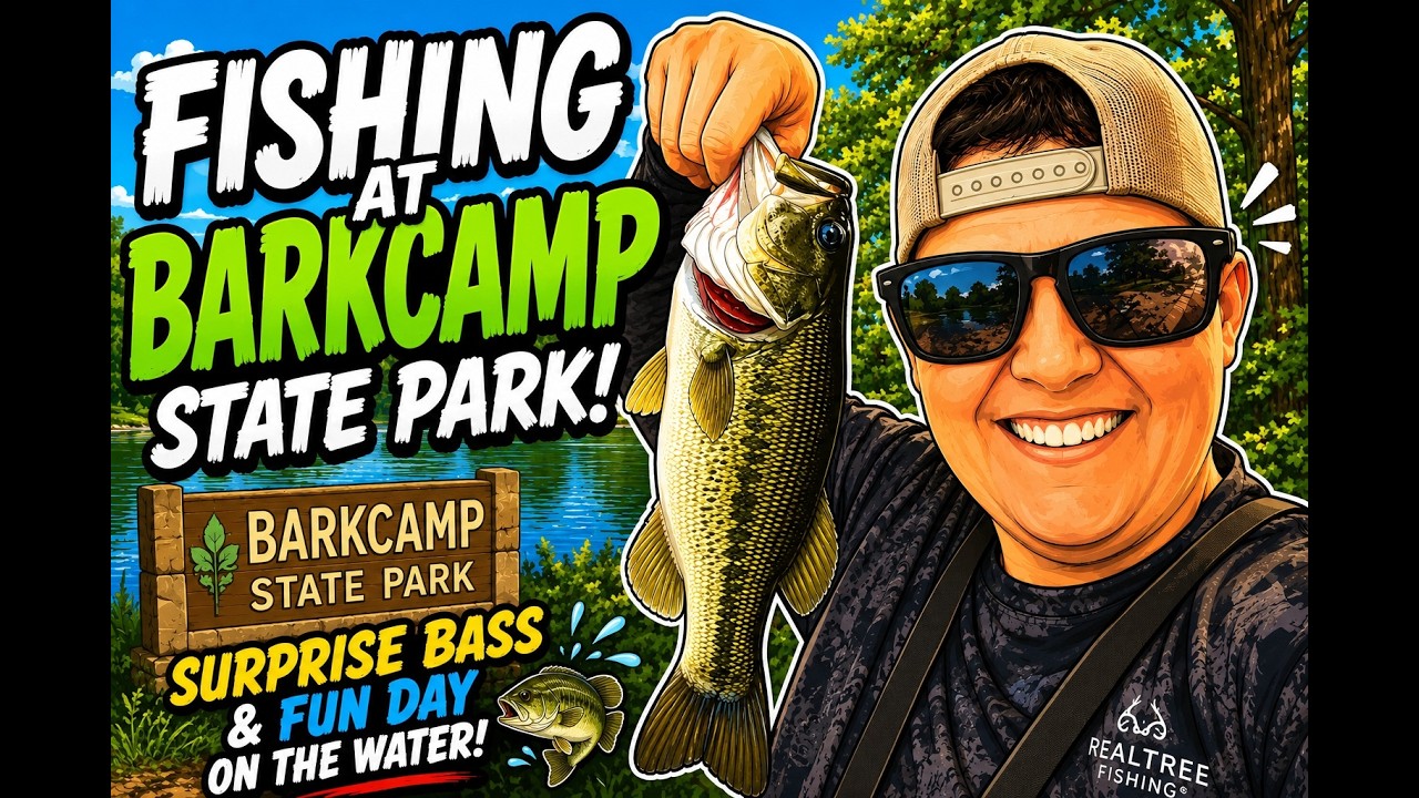 Fishing at Barkcamp State Park! Surprise Bass & Fun Day on the Water 🎣