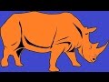 El video del rinoceronte y sonidos  animados  breves