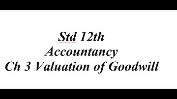 12th Accountancy Ch 3 Valuation of Goodwill